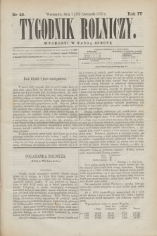 Tygodnik Rolniczy. R.4, nr 46 (13 listopada 1875)