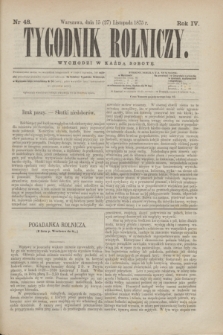 Tygodnik Rolniczy. R.4, nr 48 (27 listopada 1875)