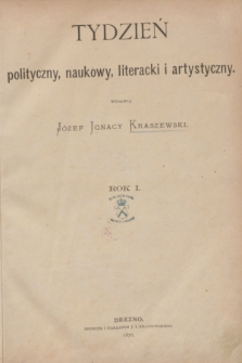 Tydzień polityczny, naukowy, literacki i artystyczny. R.1, Spis rzeczy (1870)