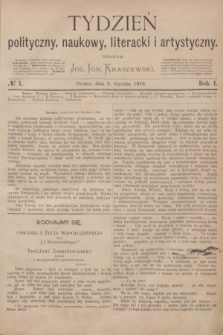 Tydzień polityczny, naukowy, literacki i artystyczny. R.1, № 1 (2 stycznia 1870) + dod.