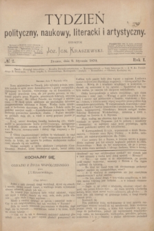 Tydzień polityczny, naukowy, literacki i artystyczny. R.1, № 2 (9 stycznia 1870)