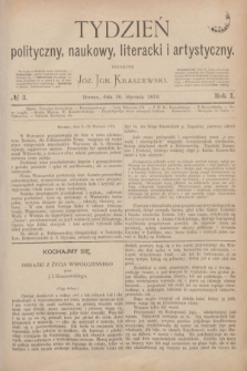 Tydzień polityczny, naukowy, literacki i artystyczny. R.1, № 3 (16 stycznia 1870) + dod.