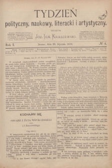 Tydzień polityczny, naukowy, literacki i artystyczny. R.1, № 4 (23 stycznia 1870)