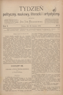 Tydzień polityczny, naukowy, literacki i artystyczny. R.1, № 5 (30 stycznia 1870) + dod.