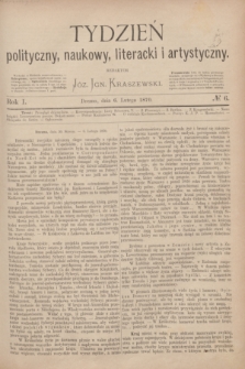 Tydzień polityczny, naukowy, literacki i artystyczny. R.1, № 6 (6 lutego 1870)