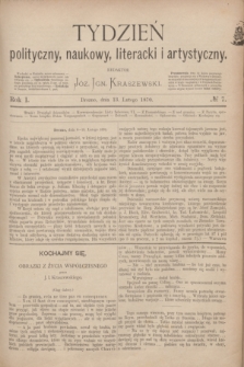 Tydzień polityczny, naukowy, literacki i artystyczny. R.1, № 7 (13 lutego 1870)