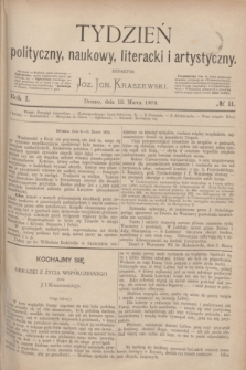 Tydzień polityczny, naukowy, literacki i artystyczny. R.1, № 11 (13 marca 1870)