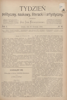 Tydzień polityczny, naukowy, literacki i artystyczny. R.1, № 16 (17 kwietnia 1870)