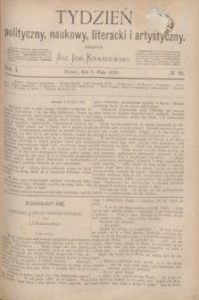 Tydzień polityczny, naukowy, literacki i artystyczny. R.1, № 19 (8 maja 1870) + dod.