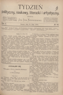 Tydzień polityczny, naukowy, literacki i artystyczny. R.1, № 20 (15 maja 1870) + dod.