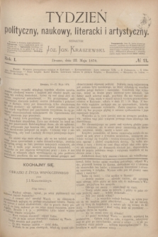 Tydzień polityczny, naukowy, literacki i artystyczny. R.1, № 21 (22 maja 1870)