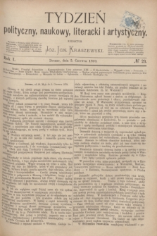 Tydzień polityczny, naukowy, literacki i artystyczny. R.1, № 23 (5 czerwca 1870) + dod.