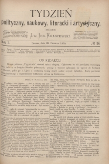 Tydzień polityczny, naukowy, literacki i artystyczny. R.1, № 26 (26 czerwca 1870) + dod.