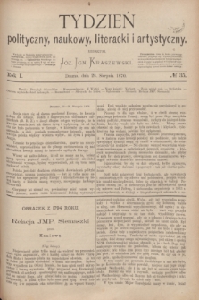 Tydzień polityczny, naukowy, literacki i artystyczny. R.1, № 35 (28 sierpnia 1870)