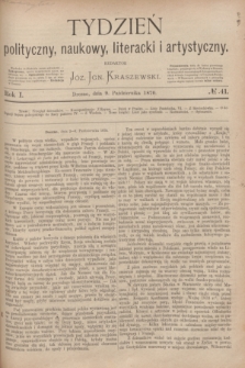 Tydzień polityczny, naukowy, literacki i artystyczny. R.1, № 41 (9 października 1870) + dod.
