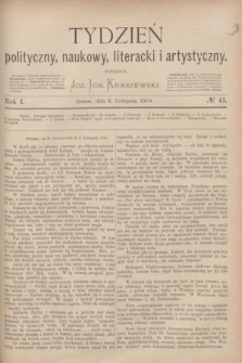 Tydzień polityczny, naukowy, literacki i artystyczny. R.1, № 45 (6 listopada 1870)