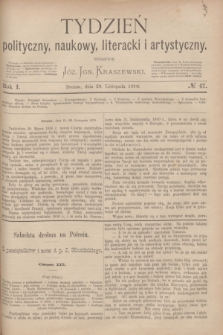 Tydzień polityczny, naukowy, literacki i artystyczny. R.1, № 47 (20 listopada 1870)