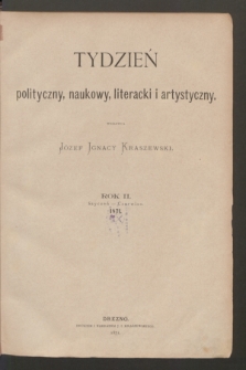 Tydzień polityczny, naukowy, literacki i artystyczny. R.2, Spis rzeczy (1871)