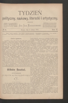 Tydzień polityczny, naukowy, literacki i artystyczny. R.2, № 6 (5 lutego 1871)