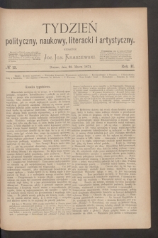 Tydzień polityczny, naukowy, literacki i artystyczny. R.2, № 13 (26 marca 1871)