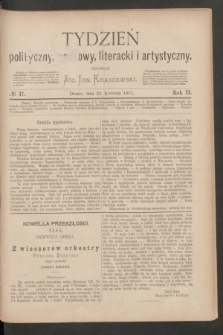 Tydzień polityczny, naukowy, literacki i artystyczny. R.2, № 17 (23 kwietnia 1871) + dod.