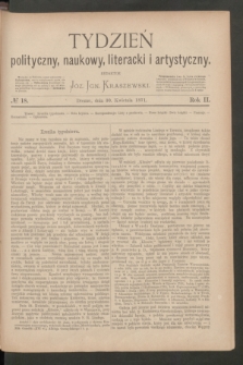 Tydzień polityczny, naukowy, literacki i artystyczny. R.2, № 18 (30 kwietnia 1871)
