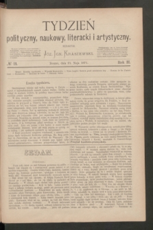 Tydzień polityczny, naukowy, literacki i artystyczny. R.2, № 21 (21 maja 1871)