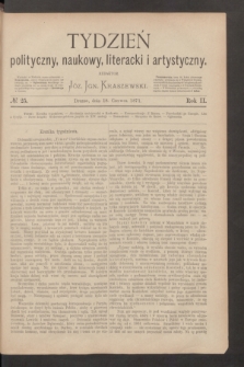 Tydzień polityczny, naukowy, literacki i artystyczny. R.2, № 25 (18 czerwca 1871) + dod.