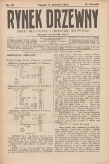 Rynek Drzewny : organ dla handlu i przemysłu drzewnego. R.6, nr 46 (6 czerwca 1924)