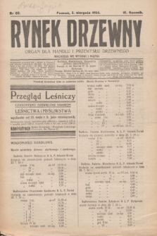 Rynek Drzewny : organ dla handlu i przemysłu drzewnego. R.6, nr 63 (5 sierpnia 1924)