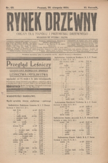 Rynek Drzewny : organ dla handlu i przemysłu drzewnego. R.6, nr 69 (26 sierpnia 1924)