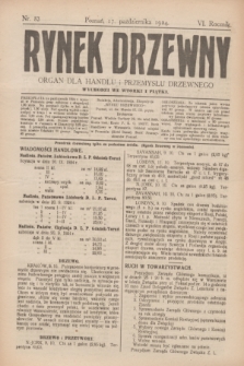 Rynek Drzewny : organ dla handlu i przemysłu drzewnego. R.6, nr 83 (17 października 1924)