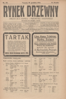 Rynek Drzewny : organ dla handlu i przemysłu drzewnego. R.6, nr 98 (10 grudnia 1924)