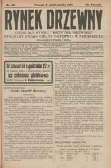 Rynek Drzewny : organ dla handlu i przemysłu drzewnego : oficjalny organ Giełdy Drzewnej w Bydgoszczy. R.7, nr 80 (6 października 1925)