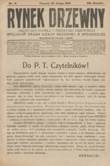 Rynek Drzewny : organ dla handlu i przemysłu drzewnego : oficjalny organ Giełdy Drzewnej w Bydgoszczy. R.8, nr 16 (23 lutego 1926)