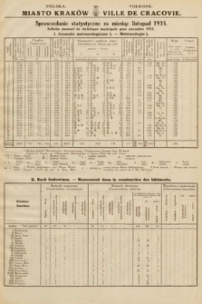 Miasto Kraków : sprawozdanie statystyczne za miesiąc listopad 1935 = Ville de Cracovie : bulletin mensuel de statistique municipale pour novembre 1935