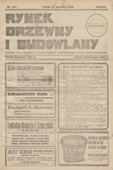 Rynek Drzewny i Budowlany : organ dla handlu i przemysłu drzewnego oraz budowlanego : oficjalny organ Związku Przemysłowców Drzewnych w Poznaniu : oficjalny organ giełdy drzewnej w Bydgoszczy. R.10(1), nr 137 (5 grudnia 1928)