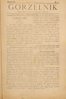 Gorzelnik : organ Towarzystwa Gorzelników Polskich we Lwowie. R. 9, 1896, nr 1