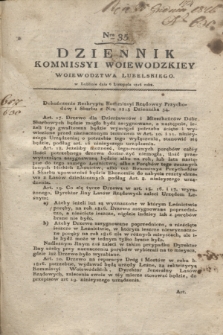 Dziennik Kommissyi Woiewodzkiey Woiewodztwa Lublelskiego. 1816, Nro 35 (6 listopada)