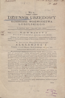 Dziennik Urzędowy Kommissyi Wojewodztwa Lubelskiego. 1817, Nro 1 (1 stycznia) + dod. + wkładka
