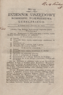 Dziennik Urzędowy Kommissyi Wojewodztwa Lubelskiego. 1817, Nro 13 (2 kwietnia)