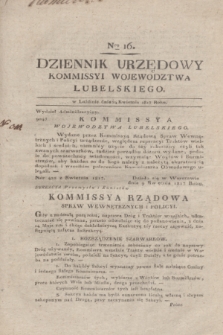 Dziennik Urzędowy Kommissyi Wojewodztwa Lubelskiego. 1817, Nro 16 (24 kwietnia) + dod.