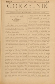 Gorzelnik : organ Towarzystwa Gorzelników Polskich we Lwowie. R. 9, 1896, nr 7