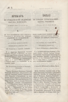 Rozkaz do Zarządu Cywilnego Królestwa Polskiego = Prikaz' po Graždanskomu Vedomstvu Carstva Pol'skago. 1851, № 3 (17 stycznia)