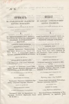 Rozkaz do Zarządu Cywilnego Królestwa Polskiego = Prikaz' po Graždanskomu Vedomstvu Carstva Pol'skago. 1851, № 35 (12 września)