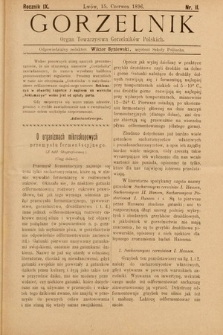 Gorzelnik : organ Towarzystwa Gorzelników Polskich we Lwowie. R. 9, 1896, nr 11