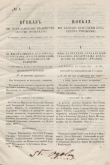 Rozkaz do Zarządu Cywilnego Królestwa Polskiego = Prikaz' po Graždanskomu Vedomstvu Carstva Pol'skago. 1856, № 2 (9 stycznia)