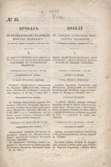 Rozkaz do Zarządu Cywilnego Królestwa Polskiego = Prikaz' po Graždanskomu Vedomstvu Carstva Pol'skago. 1857, № 35 (4 września)
