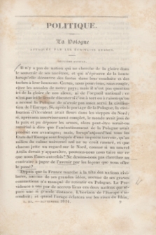 Le Polonais : journal des Intérêts de la Pologne, dirigé par un Membre de la Diète Polonaise. T.3, no 15 (1 Septembre 1834)