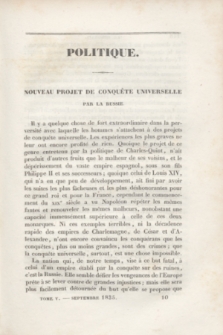 Le Polonais : journal des Intérêts de l'Europe, dirigé par un Membre de la Diète Polonaise. T.5, no 27 (Septembre 1835)